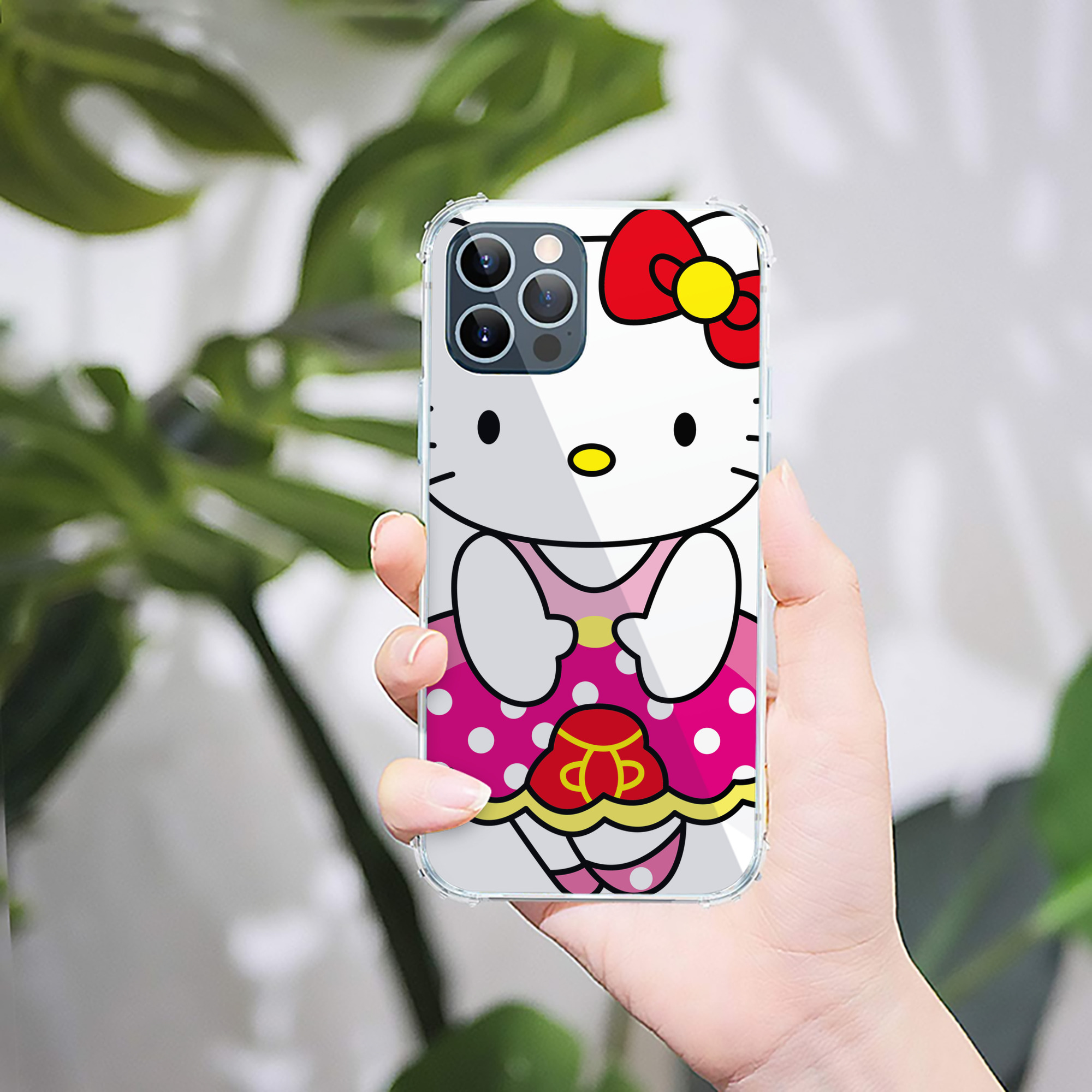 （画像用） Hello Kitty ハローキティ 【iPhone 12シリーズ対応】透明スマホケース（クリアソフトケース）